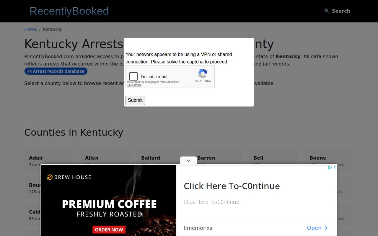 RecentlyBooked Kentucky index checked for Livingston County coverage