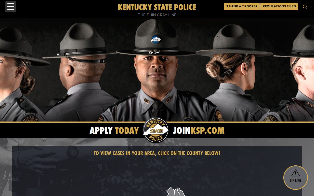 Kentucky State Police unsolved cases and public-assistance page